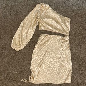 Cheetah print cut out dress